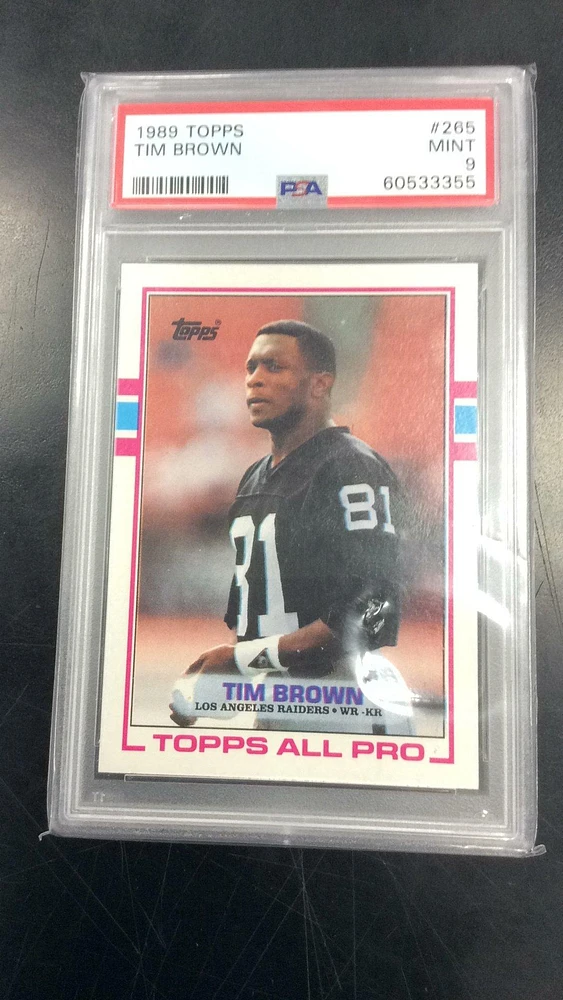 1989 Topps 265 Tim Brown PSA 9