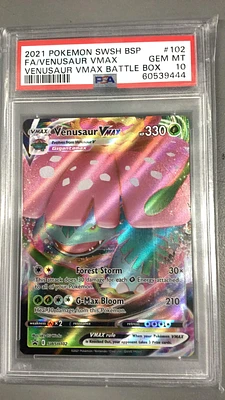 2021 Pokemon Swsh Black Star Promo 102 Fa/venusaur Vmax PSA 10