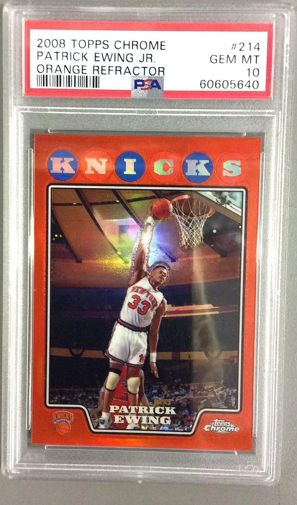 2008 Topps Chrome 214 Patrick Ewing Jr. Orange Refractor PSA 10