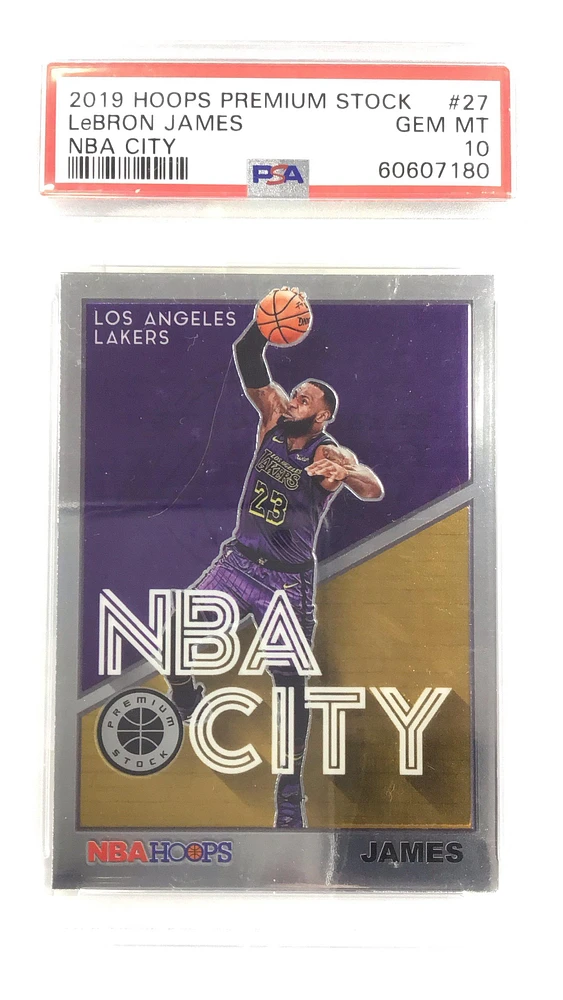 2019 Panini Hoops Premium Stock Nba City 27 Lebron James PSA 10