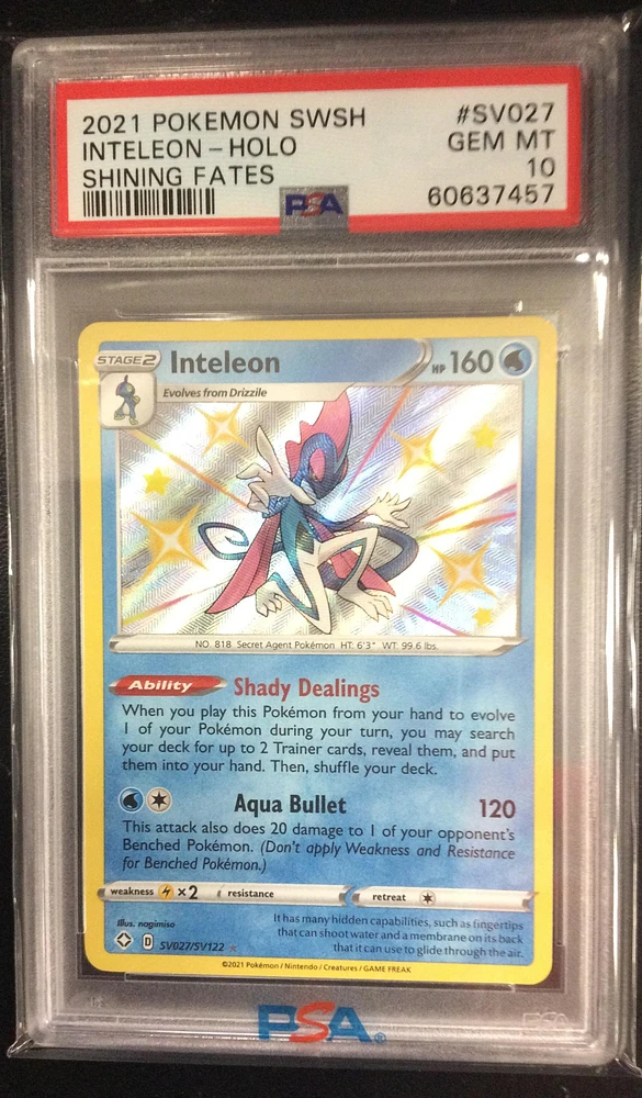 2021 Pokemon Sword & Shield Shining Fates Sv027 Inteleon-holo PSA