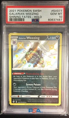 2021 Pokemon Sword & Shield Shining Fates Sv077 Galarian Weezing-holo PSA 10