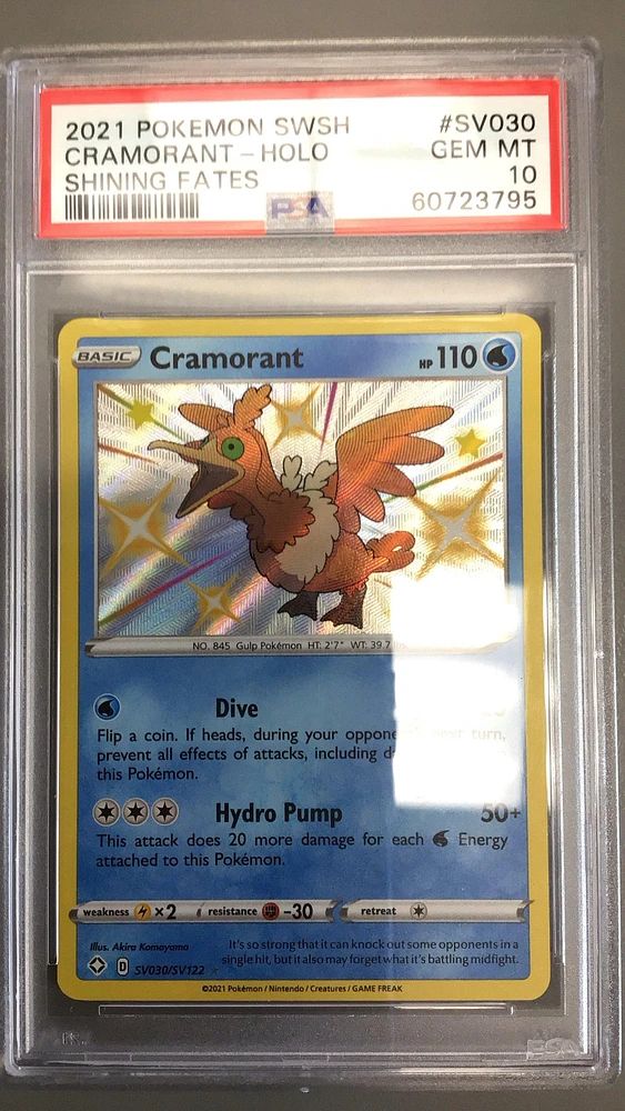 2021 Pokemon Sword & Shield Shining Fates Sv030 Cramorant-holo PSA 10
