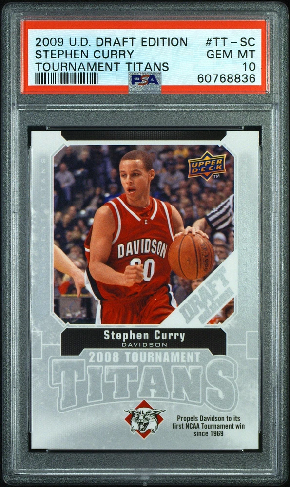 2009 Upper Deck Draft Edition Tournament Titans Tt-sc Stephen Curry PSA 10