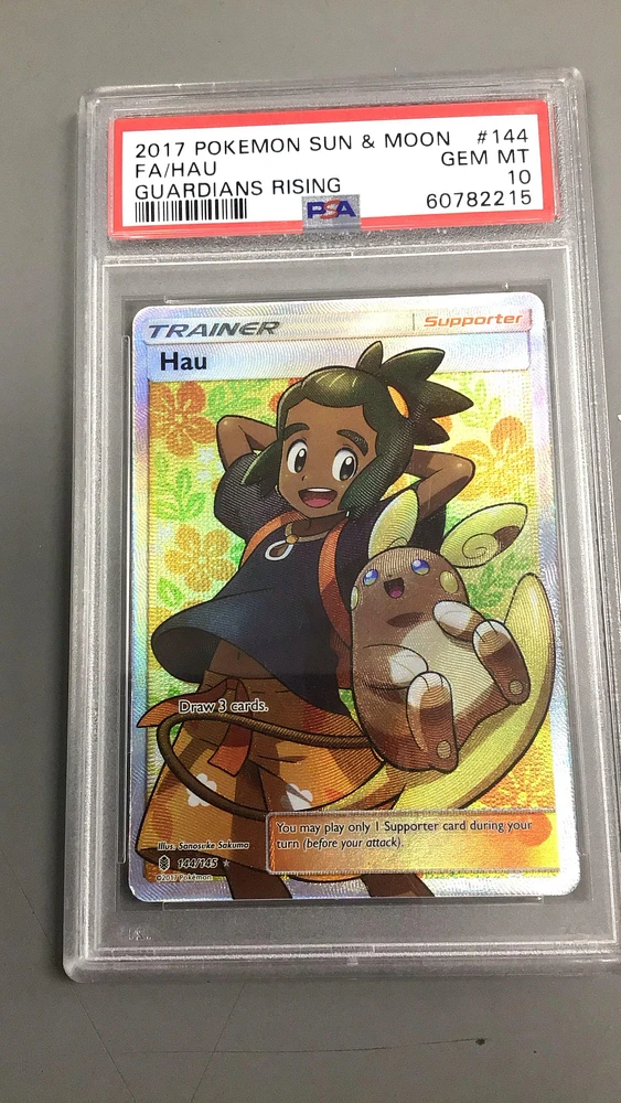 2017 Pokemon Sun & Moon Guardians Rising 144 Full Art/hau PSA 10