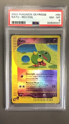 2003 Pokemon Skyridge 80 Natu PSA 8