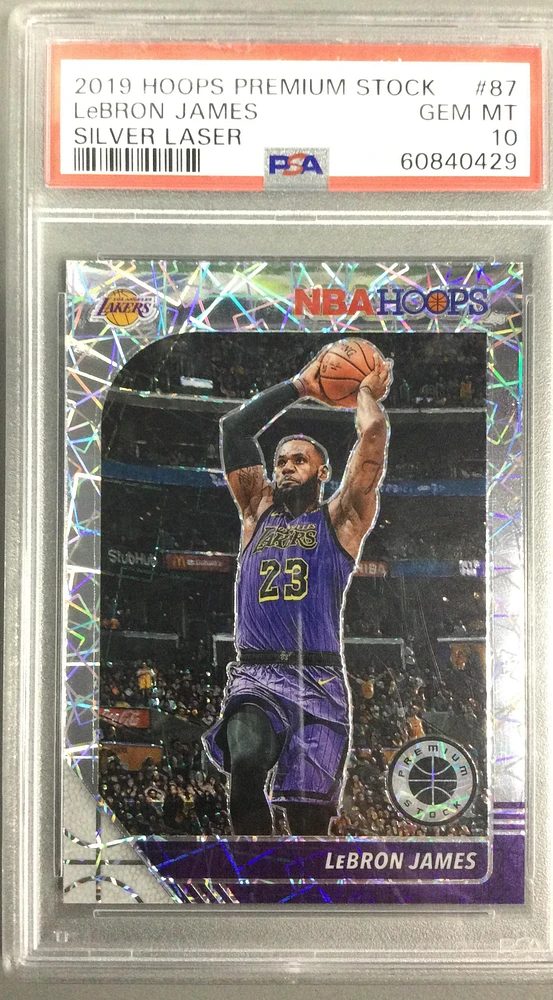 2019 Panini Hoops Premium Stock 87 Lebron James Silver Laser PSA 10