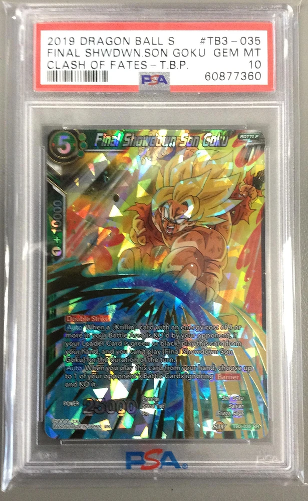 2019 Dragon Ball Super Card Game Themed Booster 3 Clash Of Fates Tb3-035 Final Showdown Son Goku PSA 10