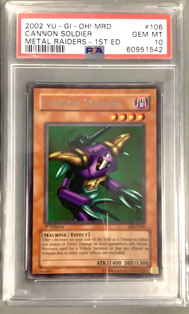 2002 Yu-gi-oh! Mrd-metal Raiders 106 Cannon Soldier 1st Edition PSA 10