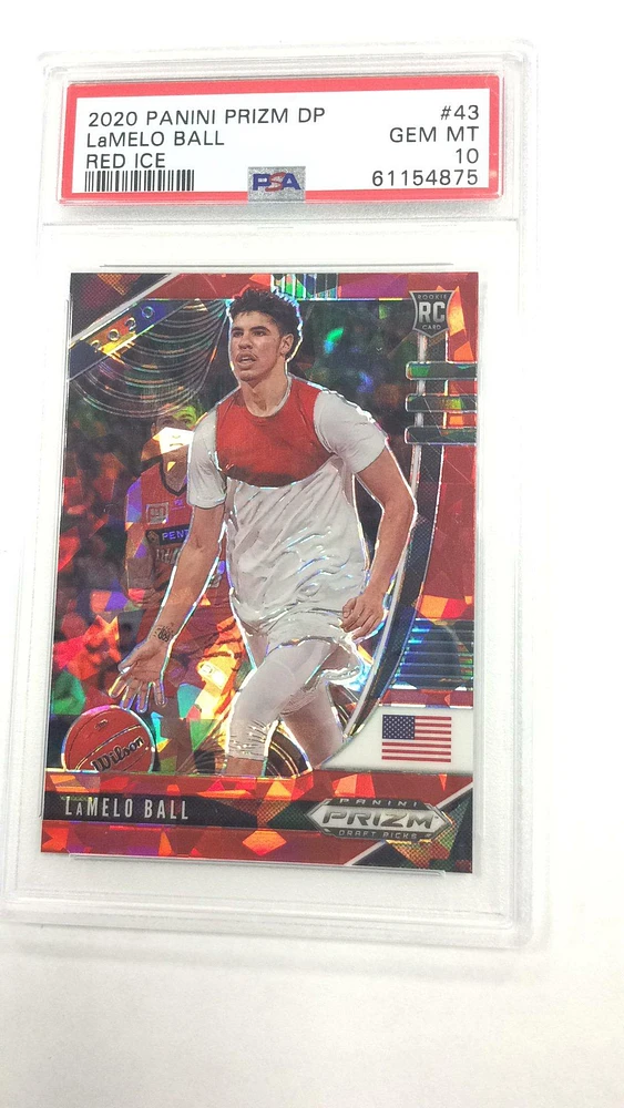 2020 Panini Prizm Draft Picks 43 Lamelo Ball Red Ice PSA 10