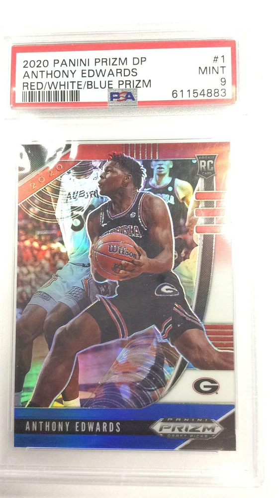2020 Panini Prizm Draft Picks 1 Anthony Edwards Red/white/blue Prizm PSA 9