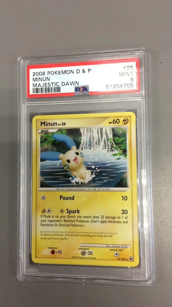 2008 Pokemon Diamond & Pearl Majestic Dawn 25 Minun PSA 9