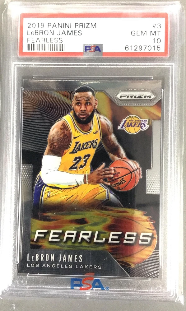 2019 Panini Prizm Fearless 3 Lebron James PSA 10
