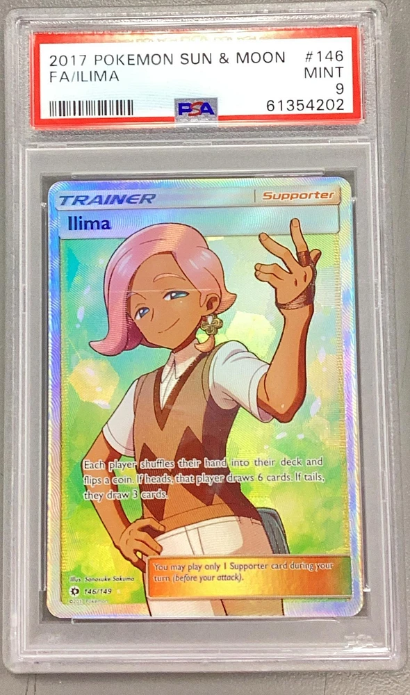 2017 Pokemon Sun & Moon 146 Full Art/ilima PSA 9