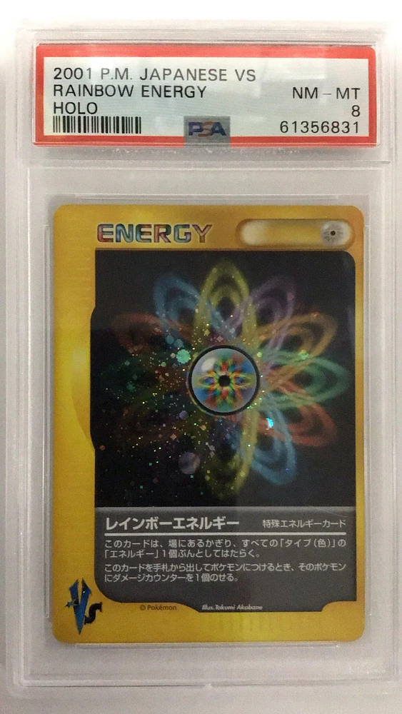2001 Pokemon Japanese Vs Rainbow Energy-holo PSA 8