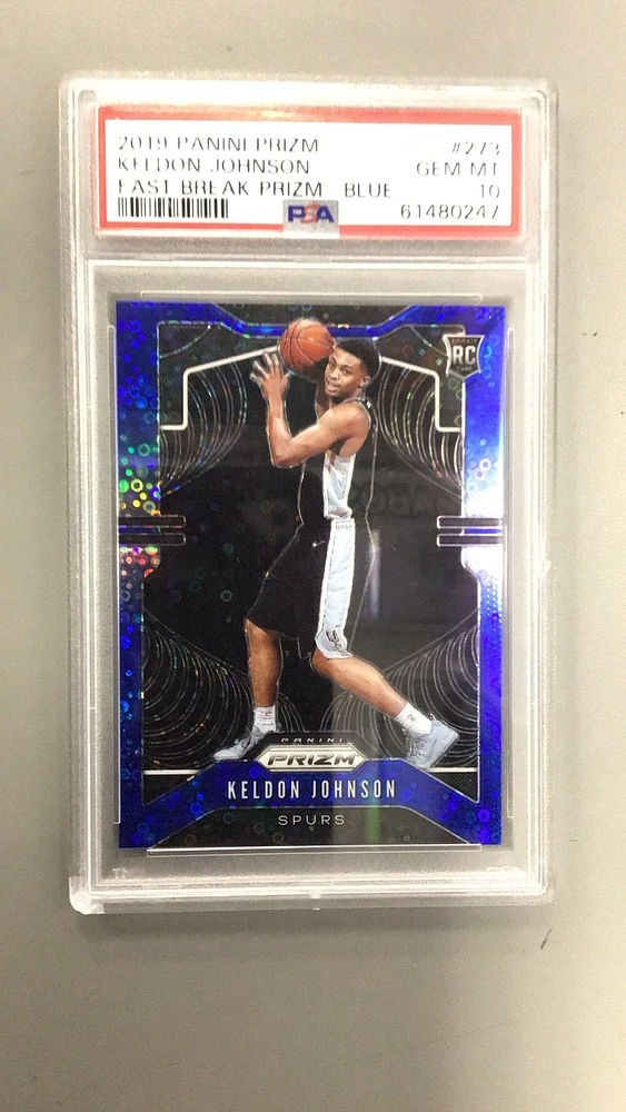 2019 Panini Prizm 273 Keldon Johnson Fast Break Prizm-blue PSA 10