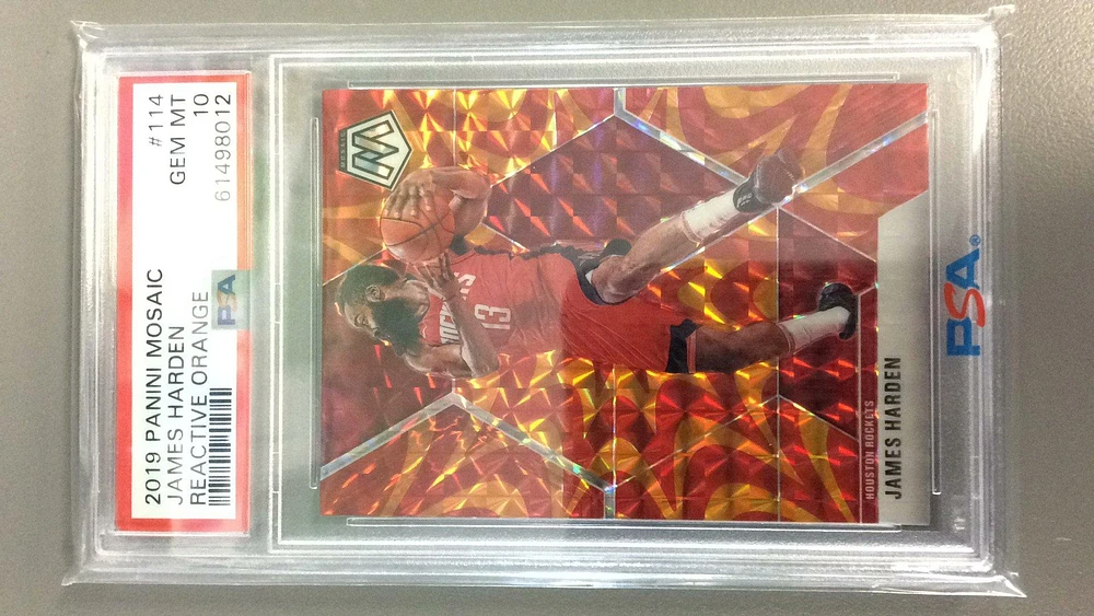 2019 Panini Mosaic 114 James Harden PSA 10