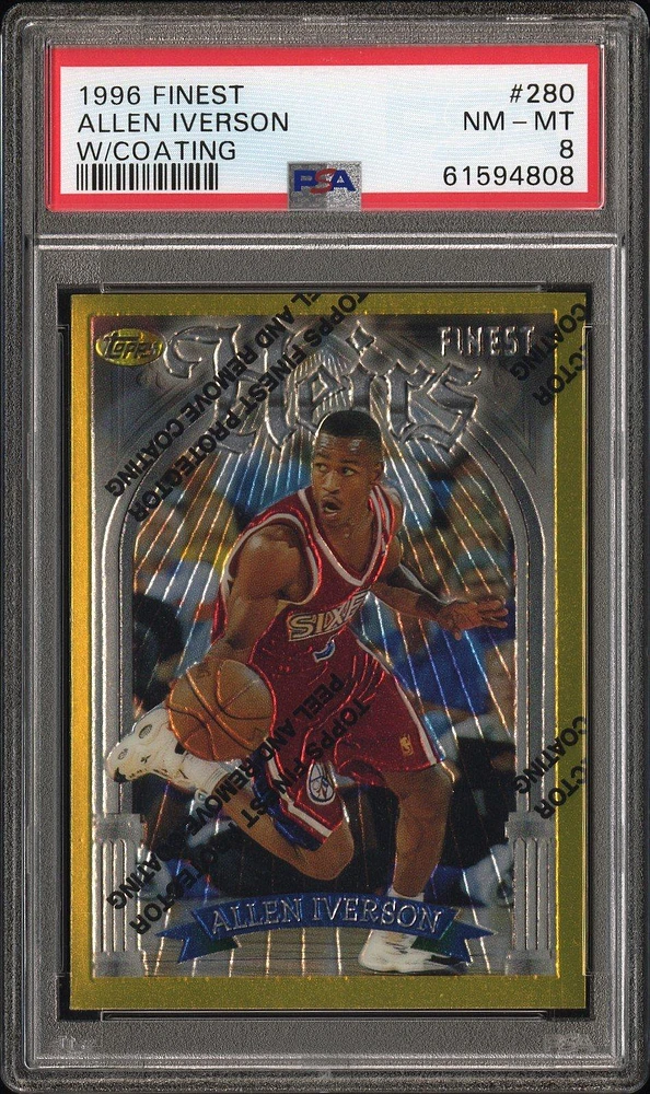 1996 Finest 280 Allen Iverson W/coating PSA 8