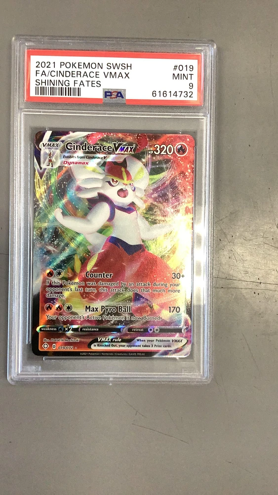 2021 Pokemon Sword & Shield Shining Fates 019 Full Art/cinderace Vmax PSA