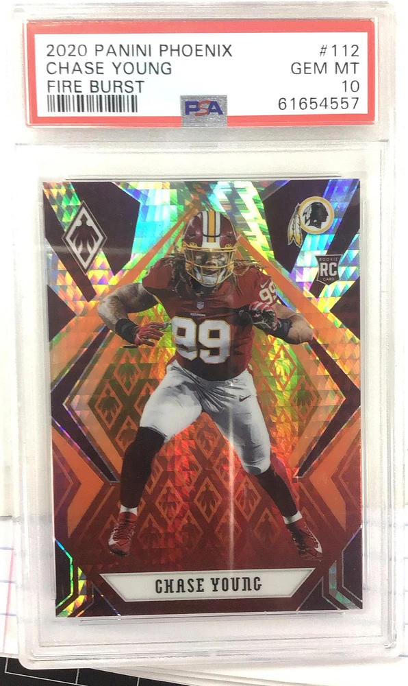 2020 Panini Phoenix 112 Chase Young Fire Burst PSA 10