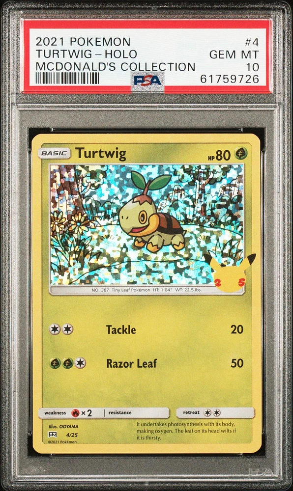2021 Pokemon Mcdonald's Collection 4 Turtwig-holo PSA 10