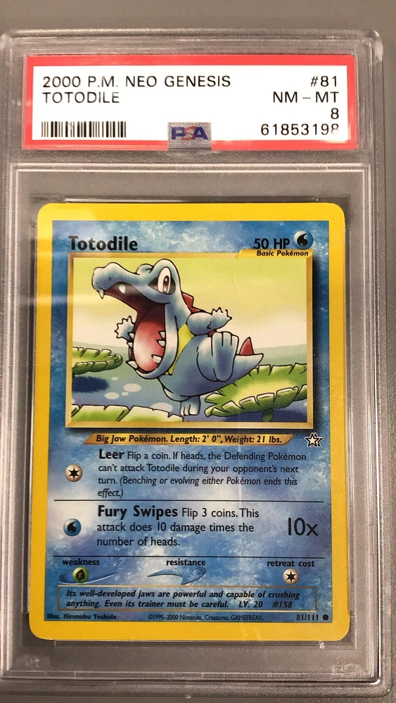 2000 Pokemon Neo Genesis 81 Totodile PSA