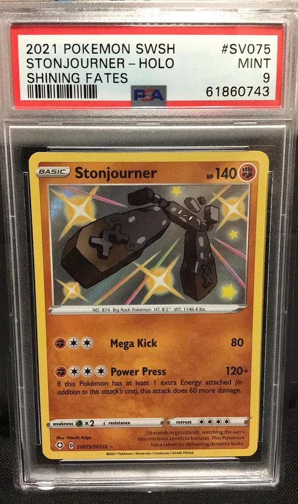 2021 Pokemon Sword & Shield Shining Fates Sv075 Stonjourner-holo PSA 9