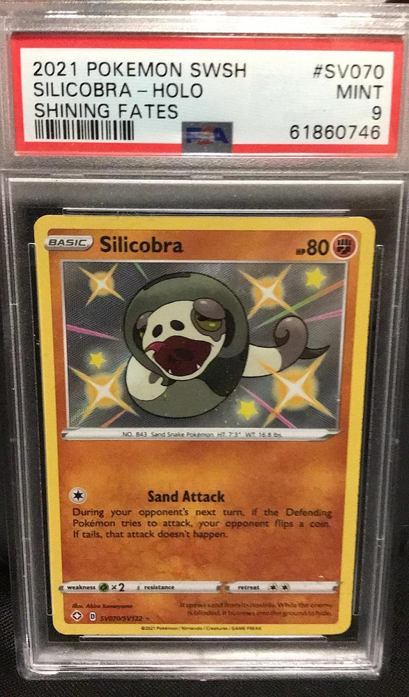 2021 Pokemon Sword & Shield Shining Fates Sv070 Silicobra-holo PSA 9