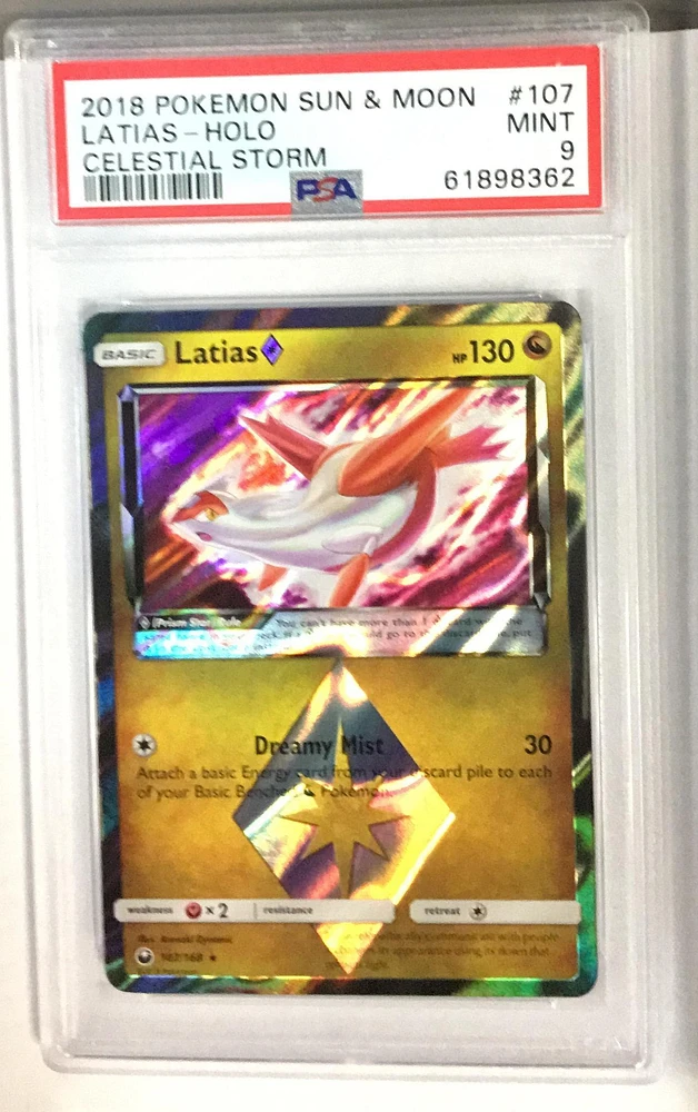 2018 Pokemon Sun & Moon Celestial Storm 107 Latias-holo PSA 9