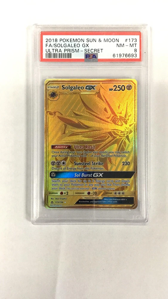 2018 Pokemon Sun & Moon Ultra Prism 173 Fa/solgaleo Gx PSA 8