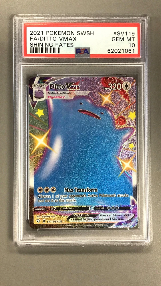 2021 Pokemon Sword & Shield Shining Fates Sv119 Full Art/ditto Vmax PSA