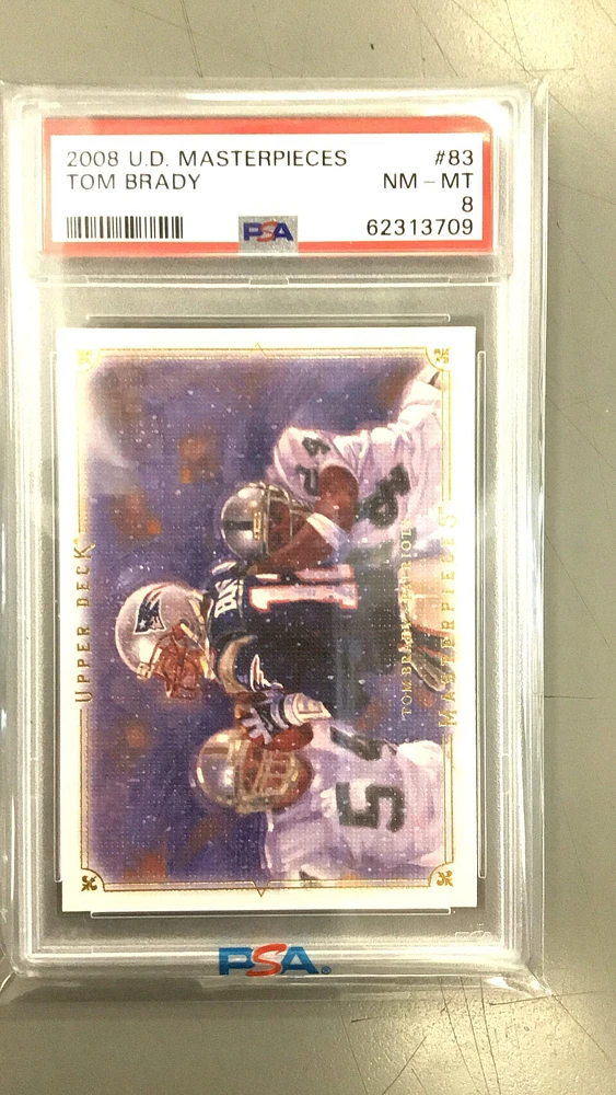 2008 Upper Deck Masterpieces 83 Tom Brady PSA 8