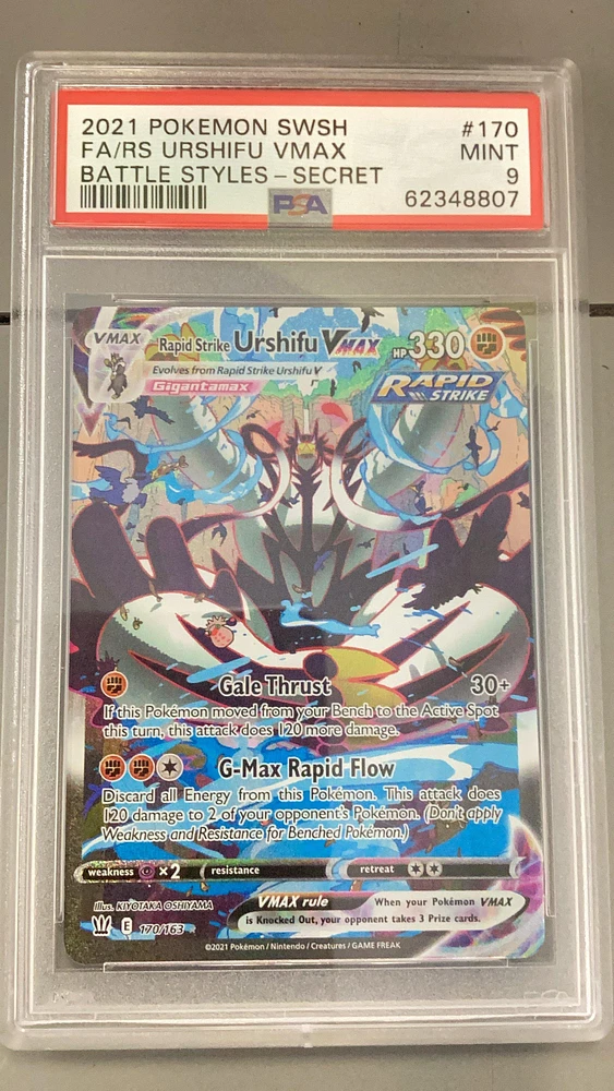 2021 Pokemon Sword & Shield Battle Styles 170 Fa/rs Urshifu Vmax PSA 9