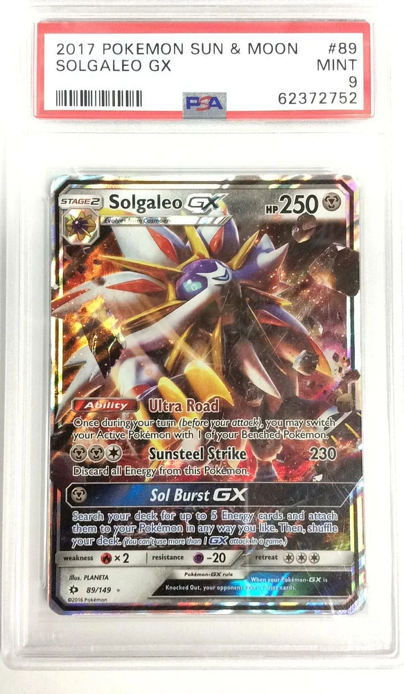 2017 Pokemon Sun & Moon 89 Solgaleo Gx PSA 9