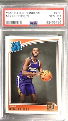 2018 Panini Donruss 200 Mikal Bridges PSA 10