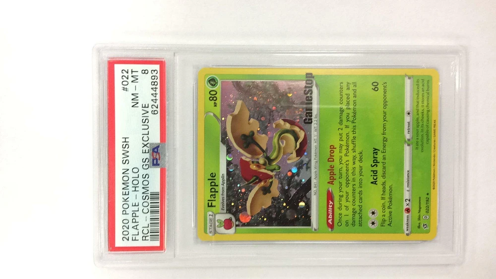 2020 Pokemon Sword & Shield Rebel Clash 022 Flapple-holo Cosmos Gamestop Exclusive PSA