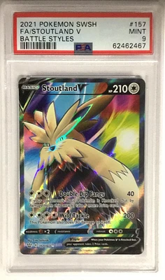 2021 Pokemon Sword & Shield Battle Styles 157 Full Art/stoutland V PSA 9