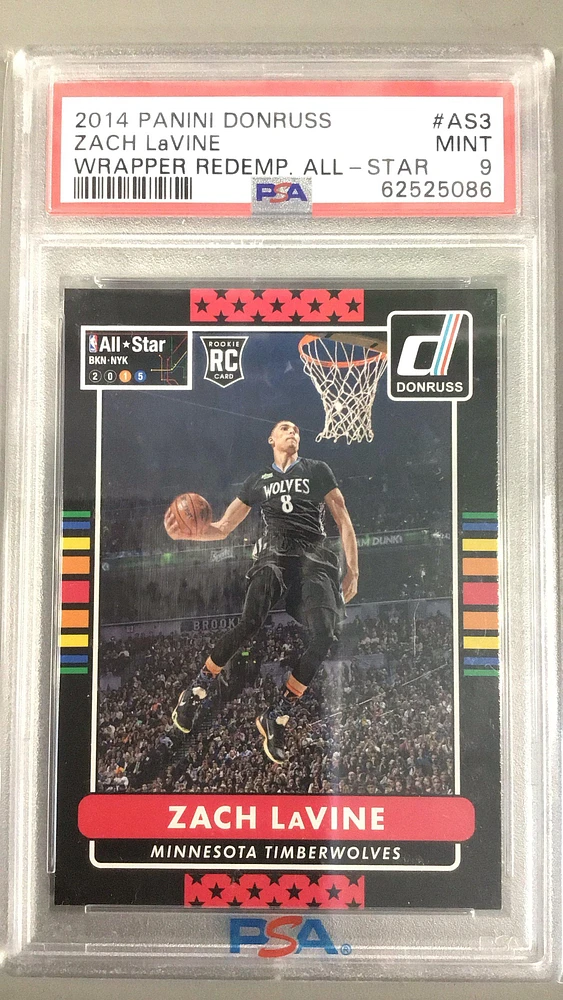 2014 Panini Donruss Wrapper Redemption All-star As3 Zach Lavine PSA 9