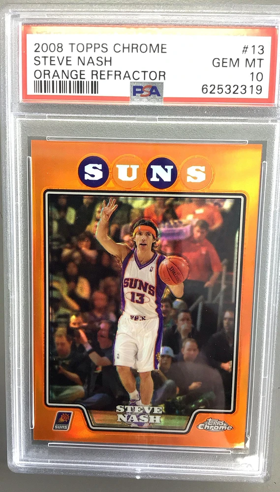 2008 Topps Chrome 13 Steve Nash Orange Refractor PSA 10