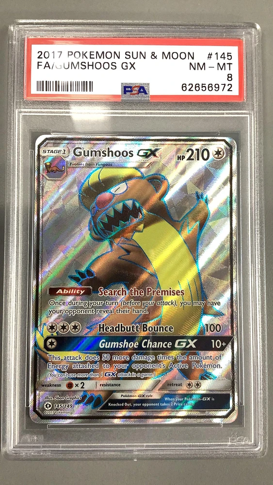 2017 Pokemon Sun & Moon 145 Fa/gumshoos Gx PSA 8