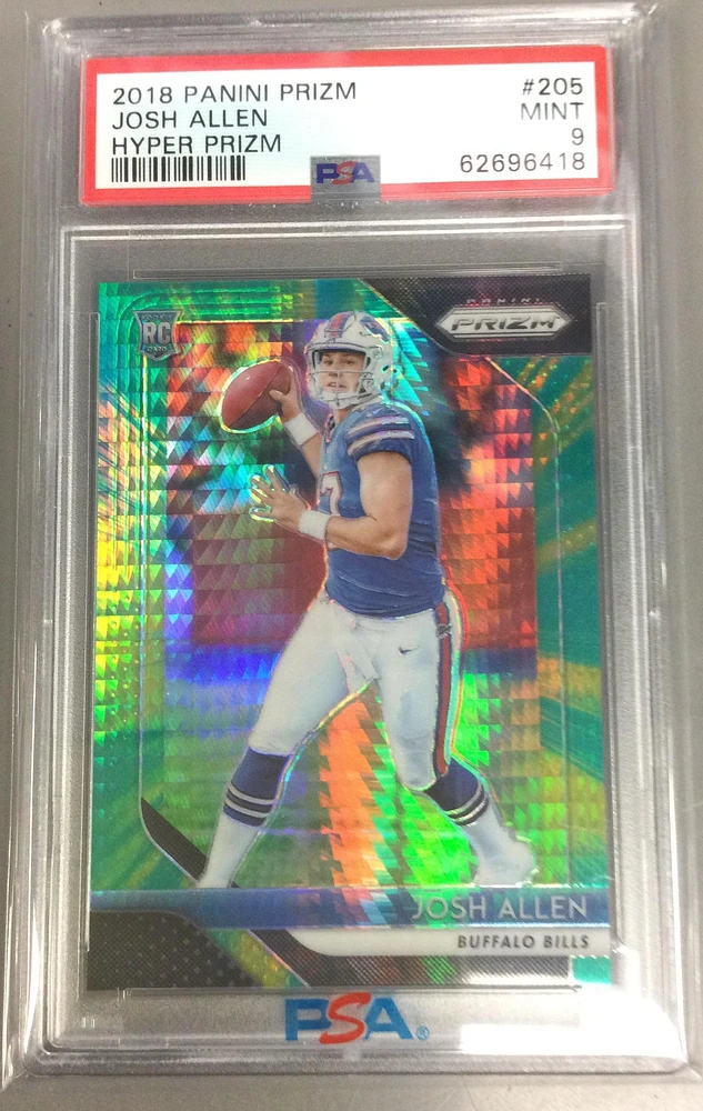 2018 Panini Prizm 205 Josh Allen Hyper Prizm PSA 9