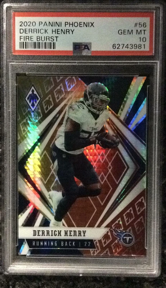2020 Panini Phoenix 56 Derrick Henry Fire Burst PSA 10