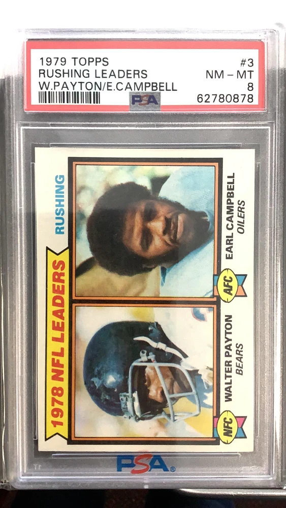 1979 Topps 3 Rushing Leaders PSA 8