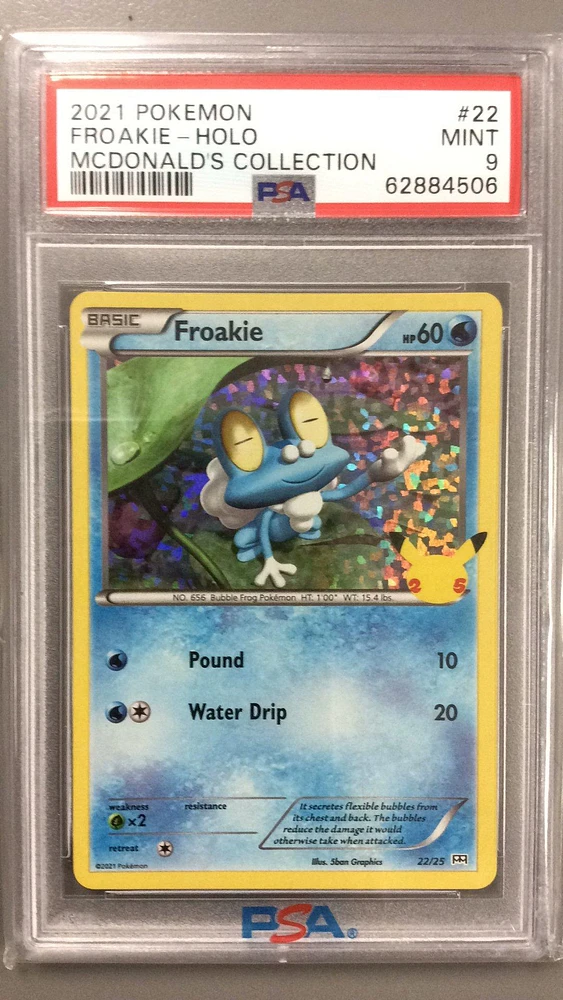2021 Pokemon Mcdonald's Collection 22 Froakie-holo PSA 9