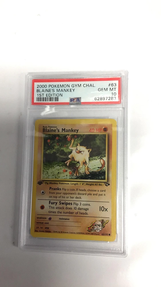 2000 Pokemon Gym Challenge 63 Blaine's Mankey PSA 10