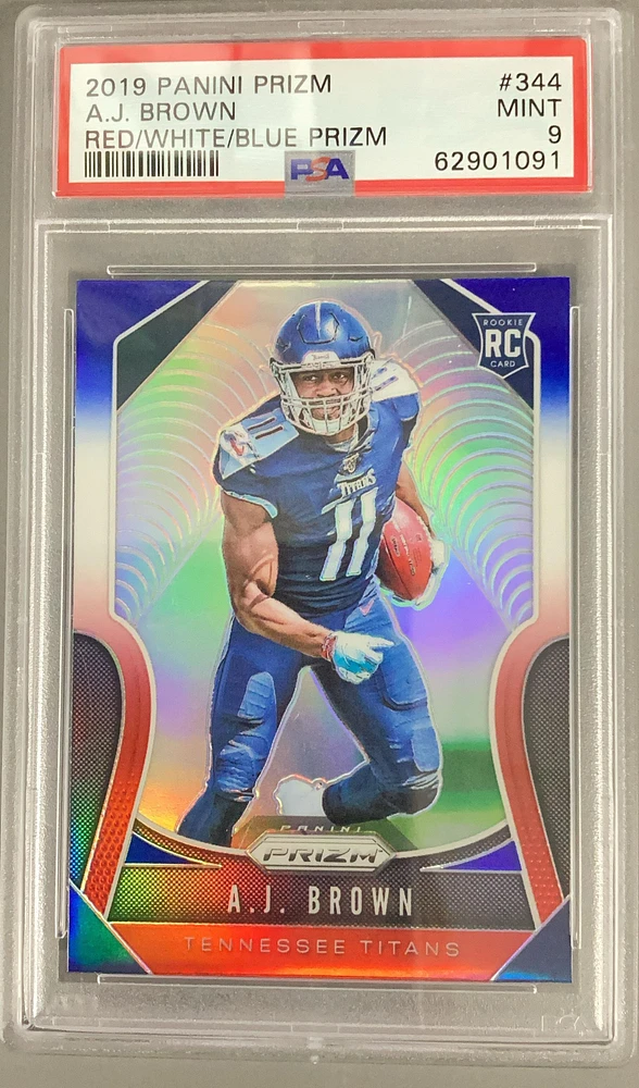 2019 Panini Prizm 344 A.j. Brown Red/white/blue Prizm PSA 9