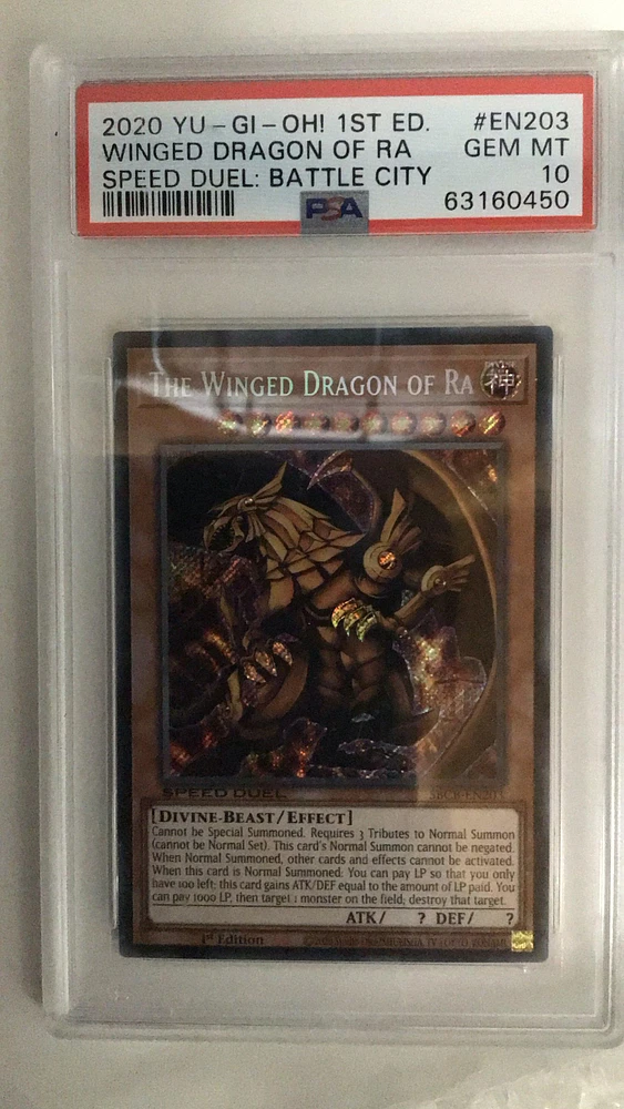 2020 Yu-gi-oh! Speed Duel: Battle City Box En203 Winged Dragon Of Ra PSA 10