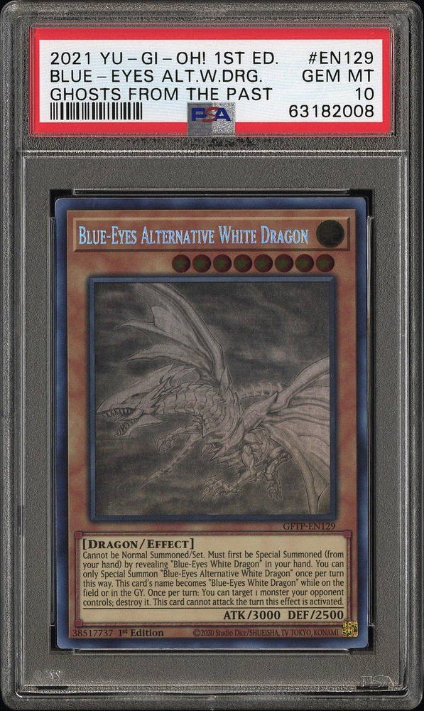 2021 Yu-gi-oh! Ghosts From The Past En129 Blue-eyes Alternative White Dragon 1st Edition PSA
