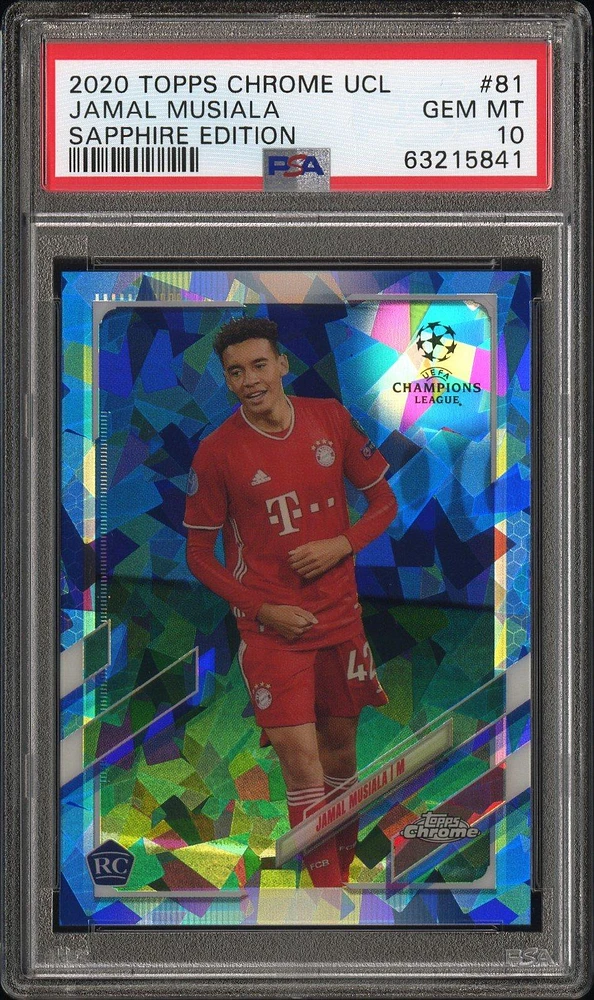 2020 Topps Chrome Uefa Champions League Sapphire Edition 81 Jamal Musiala PSA 10