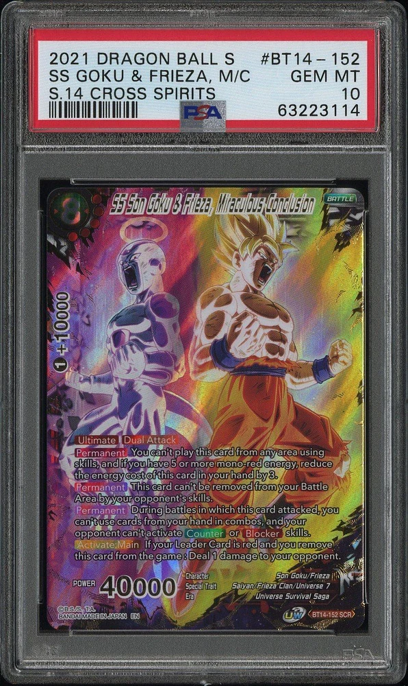 2021 Dragon Ball Super Card Game Series 14 Cross Spirits Bt14-152 Ss Son Goku & Frieza